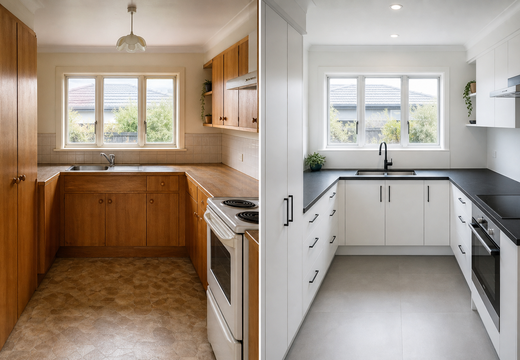 Kitchen refresh before and after
